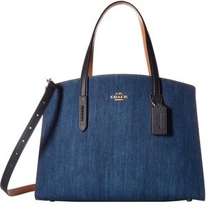 NWOT Denim and Leather Coach purse